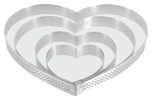 Форма кондитерская Сердце d=18см 400мл перфорированная нерж. De Buyer | 3099.52