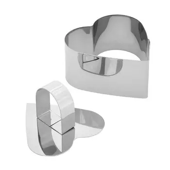 Форма кондитерская "Сердце" d= 9,5см h=4см с прессом, нерж. Resto (Китай) | 2296