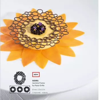 Форма силиконовая Jasmine Frame 115x115 h1,5cм 3 ячейки Pavoni GG061