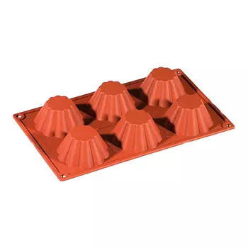 Форма силиконовая кондитерская Pavoni FR012 "Briochette" 79х37мм, 100мл, 6 ячеек