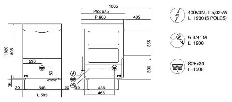 Фронтальная посудомоечная машина Compack X56E + помпа DP50