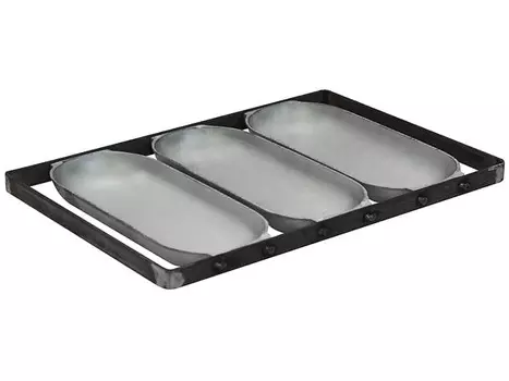 Хлебная форма батонница с ручками 250х105х30 мм 3-секционная