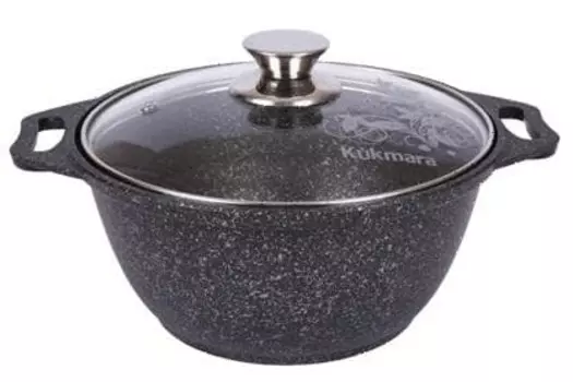 Кастрюля 2л литой алюминий d=22,5см h=10см с антиприг.покрытием. с крышкой Resto (Россия) | кго22а