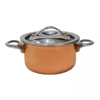 Кастрюля для подачи 10см h5,8см круглая с крышкой нерж цвет медь P.L. Proff Cuisine | 3122101