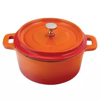 Кастрюля для подачи 14см 750мл круглая с крышкой эмаль чугун. P.L. Proff Cuisine | 15410-14ER