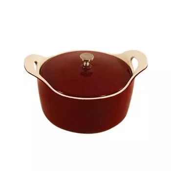 Кастрюля для подачи 14см h7см 700мл круглая с крышкой эмаль чугун. P.L. Proff Cuisine | 18149Ка509