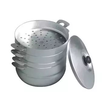 Кастрюля мантоварка алюминиевая Калитва 180635 6л, 3 сетки