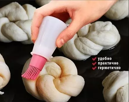 Кисточка кондитерская 11,5*2см силиконовая с емкостью-дозатором Resto (Китай) | 17208