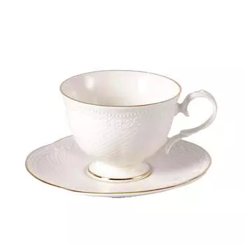 Кофейная пара 100 мл белая d 6,8 см h6 см Gold Aristocrat Noble | 313607/313017 Gold