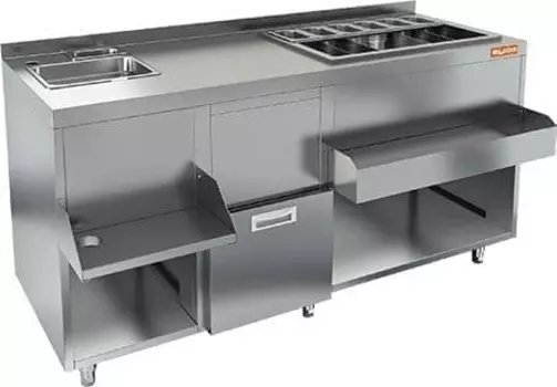 Коктейльная барная станция закрытая Hicold НБМКС-15/7БПК (без ящиков)