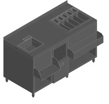 Коктейльная барная станция закрытая Hicold НБМКС-15/7БПК (без ящиков и вертушки)