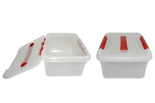 Контейнер для продуктов прямоугольный 6,0л 30*23*12см с ручкой, с красным зажимом MGSteel | 1706