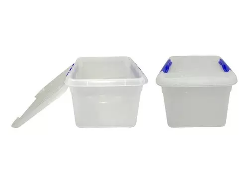 Контейнер для продуктов прямоугольный 8,0л 30*23*16см с синим зажимом MGSteel | 1719