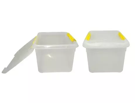 Контейнер для продуктов прямоугольный 8,0л 30*23*16см с желтым зажимом MGSteel | 1719