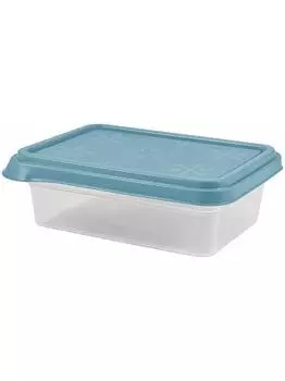 Контейнер для продуктов прямоугольный Resto 0,4л 13,7х9,7х5см п/п с голубой крышкой (PT1135ГО-30)