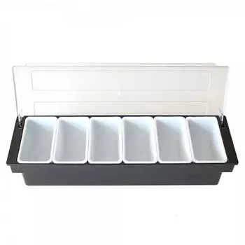 Контейнер пластиковый для бара, 6 отделений Maco Jiwins JW-B6B-BL