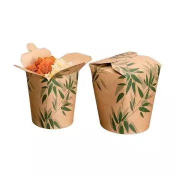 Коробка картонная Feel Green для лапши, 480 мл, d 8 см, h 9 см, СВЧ, 50 шт/уп Garcia De Pou | 131.51