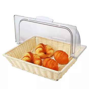 Корзина для хлеба и выкладки 36х33см h8см с откидной крышкой ротанг P.L. Proff Cuisine | X88086