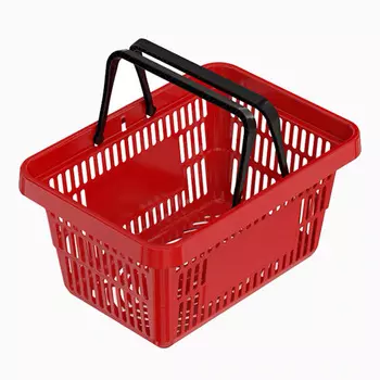 Корзина покупательская EuroposGroup 410056 ROCK пластиковая усиленная с 2 ручками, красная