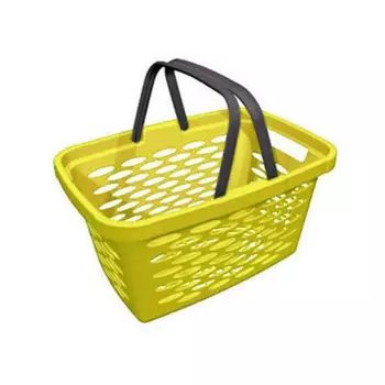 Корзина покупательская SHOLS 20л пластик, желтая