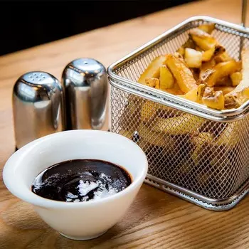 Корзинка для картофеля фри с ручкой 105х90х65 мм | QL089-02