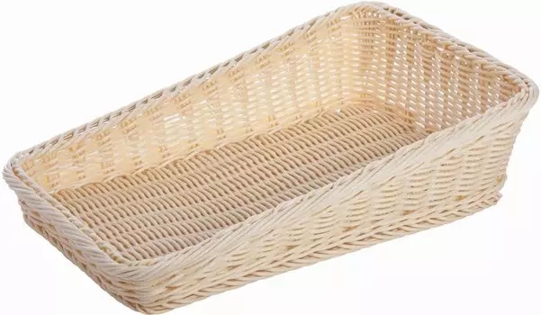 Корзинка пластиковая со скошенным бортом 300х450 мм бежевая | Beige 5041