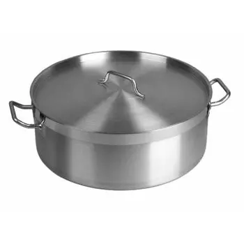 Котел 10л нерж. d=32см h=12см низкий, тройное дно с крышк. индукция Resto (Китай) | 3509