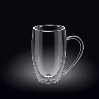 Кружка 300мл d=75мм h=120мм с двойными стенками термостекло Wilmax | 888740