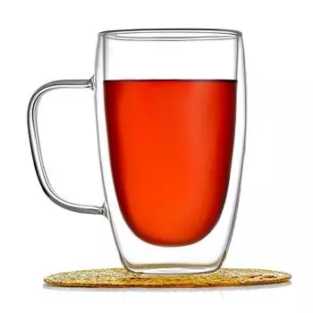 Кружка 450мл прозрачная двойные стенки термостекло P.L. Proff Cuisine