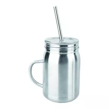 Кружка для коктейля 650мл с трубочкой нерж Kingtex P.L. Proff Cuisine | KXB-E1012 bar