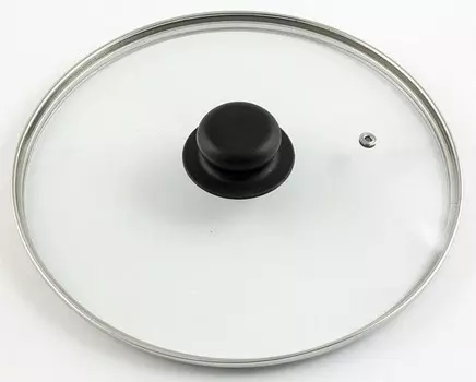 Крышка d=30см стеклянная с ручкой метал/обод низ. Resto (Россия) | К4730