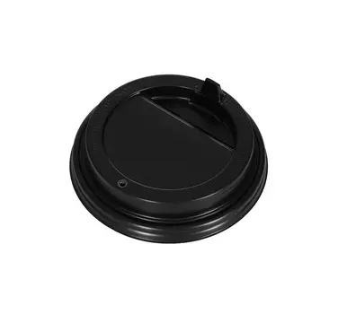 Крышка одноразовая для стакана D 80 мм с закр. питейником 100 шт черная | ОП-060614