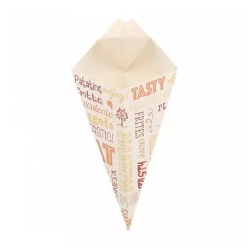 Кулек для фри/снеков с соусником Parole, 22х12,5 см, 200 шт/уп, картон Garcia De Pou | 222.94