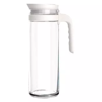 Кувшин "Terra" 1,39л h270мм d88/92мм, стекло, с крышкой и ручкой из пластика (белый) 5B24349G0001