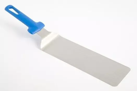 Лопатка 44см изогнутая, (9*25см) нерж. широкая с пластик. ручкой, синяя GiMetal | AC-STP22