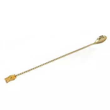 Ложка барная 33 см "Тики" нерж золотой Barbossa | BRSN0031-GP