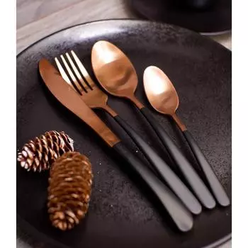 Ложка чайная 16,1см ручка матовый черный, медь PVD Provence P.L. Proff Cuisine | 2820 (81280028)