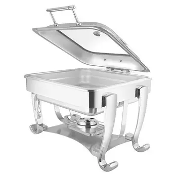 Мармит (чафиндиш) прямоугольный cо стекл крышкой MACO Opulent OP/0/2/6.5/CP 6,5л, 50x45x27см