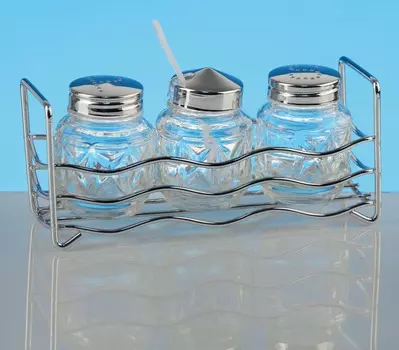 Набор для специй Волна (соль, перец, горчичница) | 381-3