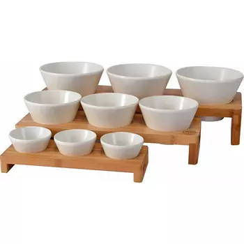 Набор емкостей Pujadas 22221 (3шт. с подставкой, 400х130мм, h 60мм)