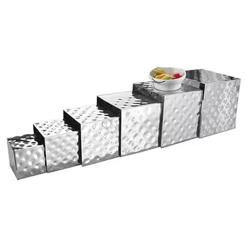 Набор фуршетных квадратных подставок MACO SBS-47910/11-26 6шт, нерж сталь