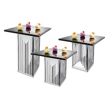 Набор фуршетных подставок MACO EBR-8359-60 3шт,нерж сталь