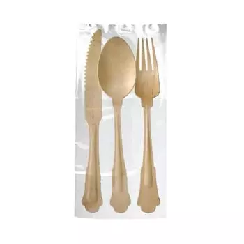Набор индивидуальный: нож, вилка, ложка, салфетка; 20 см, дерево, 100 шт Garcia De Pou | 204.34