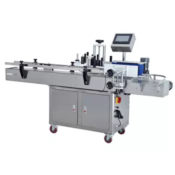 Напольный автоматический этикетировщик для круглой тары с датером Hualian Machinery HLMT-200D