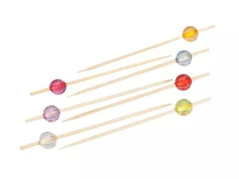 Пики 10см (100 шт/уп) бамбук Кристалл Круглый Resto (Китай) | 64-10045