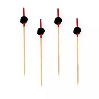 Пики 12см (100 шт/уп) бамбук Шайба черная Resto (Китай) | 64-10017