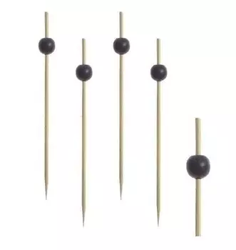 Пики 12см (100 шт/уп) бамбук Жемчужина черная Resto (Китай) | HNC-352