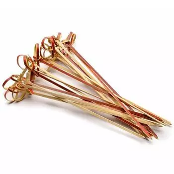 Пики 9см (100 шт/уп) бамбук Узелок красная Resto (Россия)