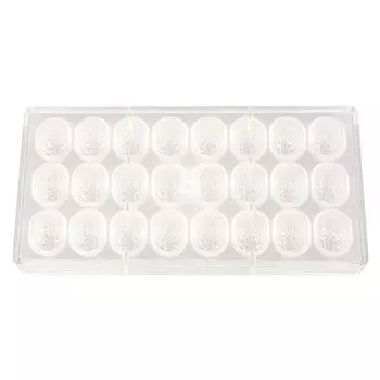 Пластиковая форма "Овал с узором" 24 ячейки 34х25х23мм P.L. Proff Cuisine | PC-1007