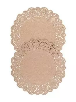 Подкладка кружевная бум. d=10см (100 шт/уп) Крафт Resto (Китай)